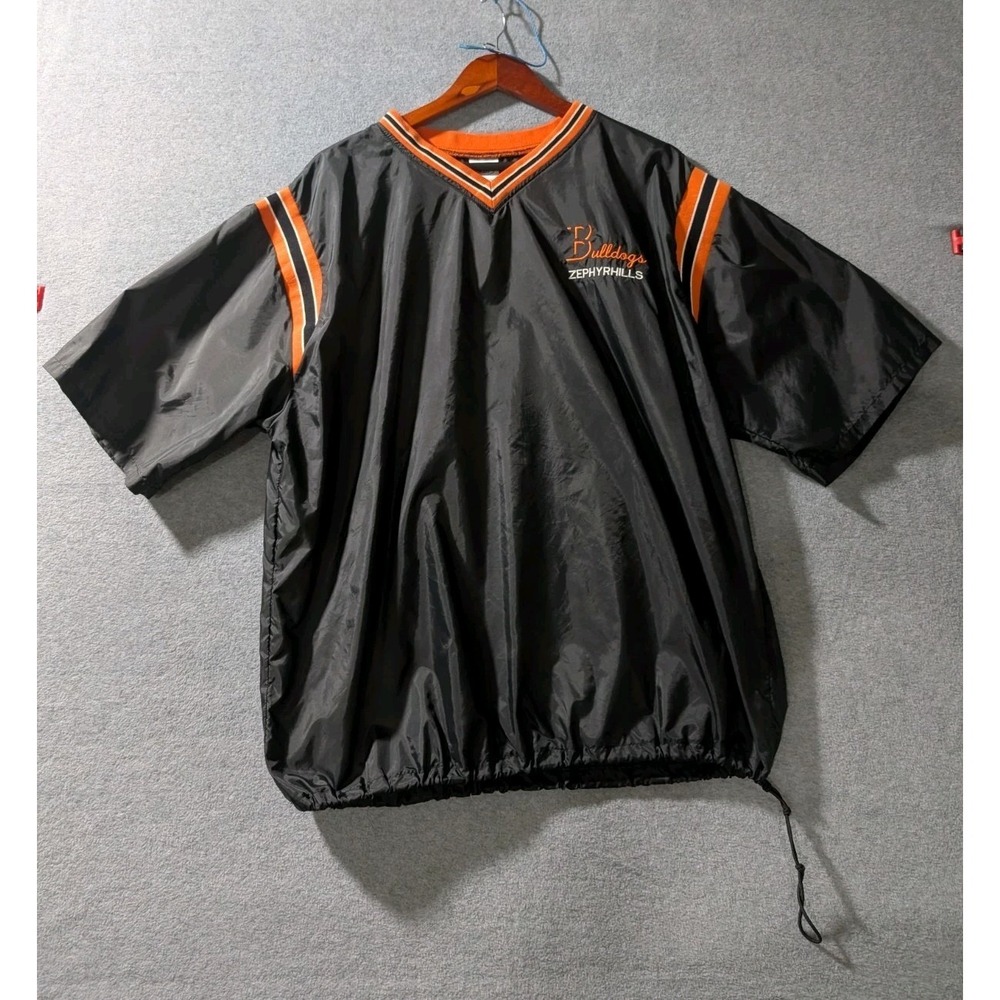 VTG Neff Bulldogs Zephyrhills Pullover Jacket Black Orange XL USA
